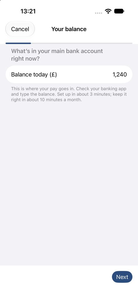 Quick start: type your balance today